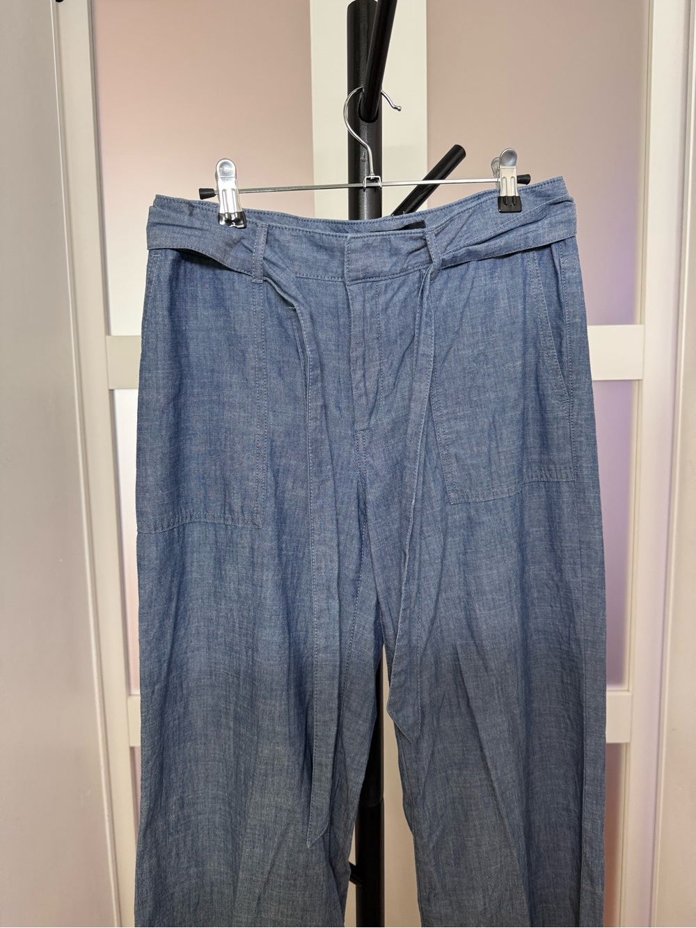 Banana Republic Chambray Wide Leg 100% Cotton Pants, size 6 - Picture 6 of 13